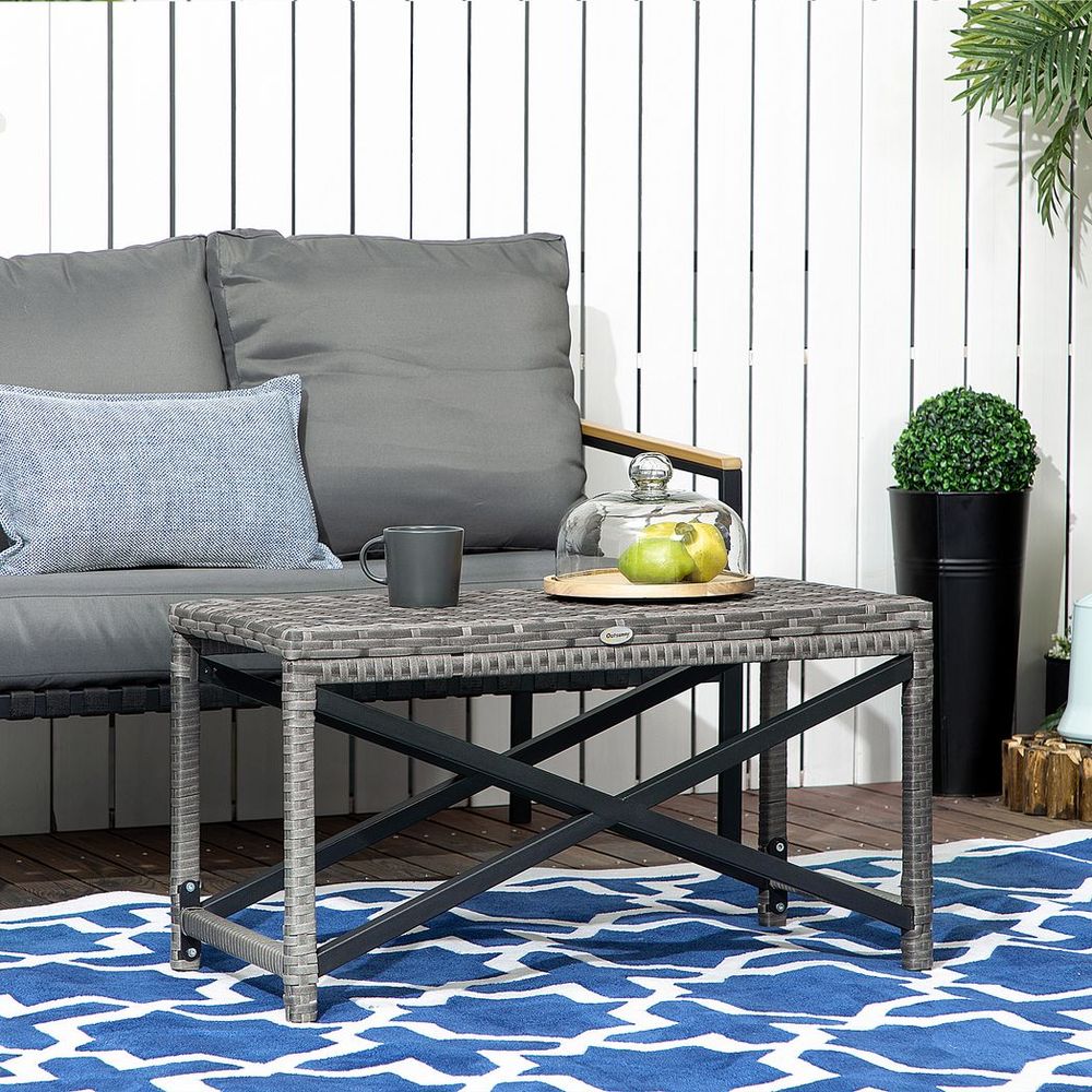 Stylish PE Wicker Outdoor Coffee Table - Durable, Spacious & Elegant Design