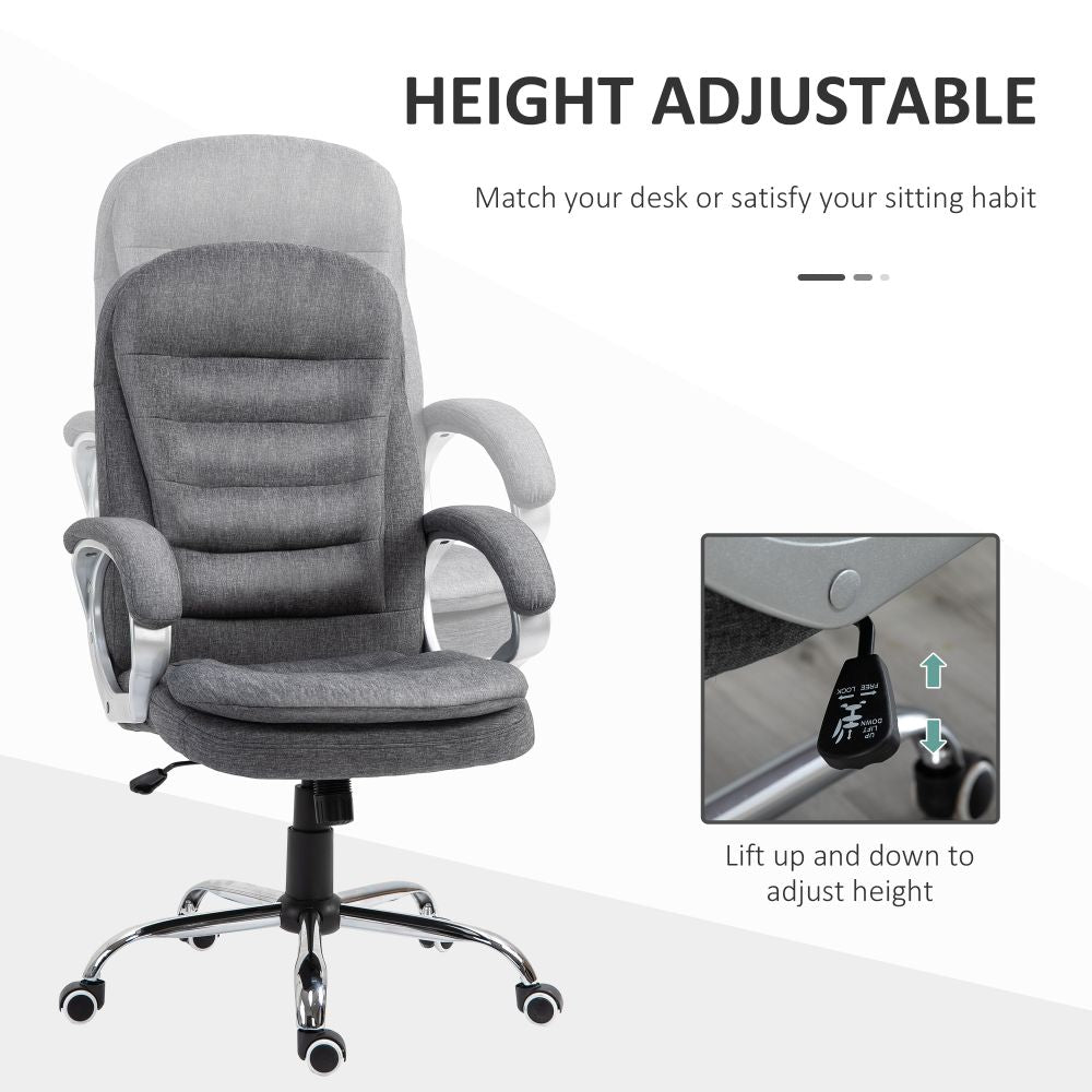 Office Chair Rock 360 Degree Swivel Adjustable Height Lumbar Support Vinsetto