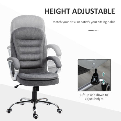 Office Chair Rock 360 Degree Swivel Adjustable Height Lumbar Support Vinsetto