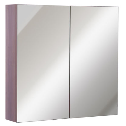 Stylish Kleankin Double Door Wall-Mount Bathroom Mirror Cabinet with Storage