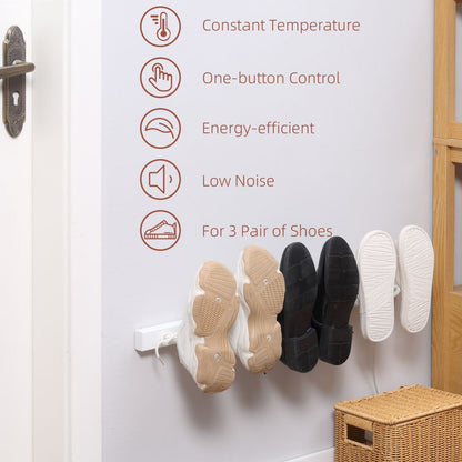QuickDry Wall-Mounted Electric Shoe Dryer - Eliminate Moisture & Odors!