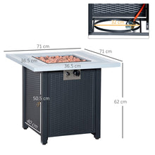Load image into Gallery viewer, Elegant Rattan Square Propane Fire Pit Table – Smokeless Comfort &amp; Style!
