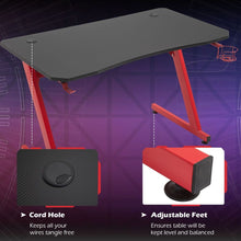 Load image into Gallery viewer, Ultimate Gaming Desk: Steel Frame, Cup Holder, Adjustable Feet &amp; Cable Organizer
