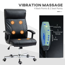 Load image into Gallery viewer, Vinsetto Massage Office Chair PU Leather Computer Chair w/ Tilt Function Black
