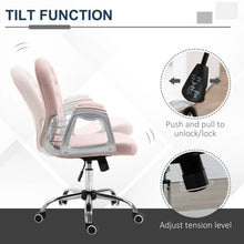 Load image into Gallery viewer, Sparkling Velvet Ergonomic Office Chair - 360° Swivel, Pink Diamond Tufted
