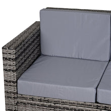 Load image into Gallery viewer, Luxurious 2-Seater Grey Wicker Outdoor Sofa - Weather Resistant Comfort
