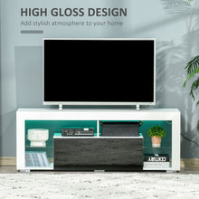 Load image into Gallery viewer, HOMCOM 140cm High Gloss TV Stand with RGB LED Lighting &amp; Ample Storage
