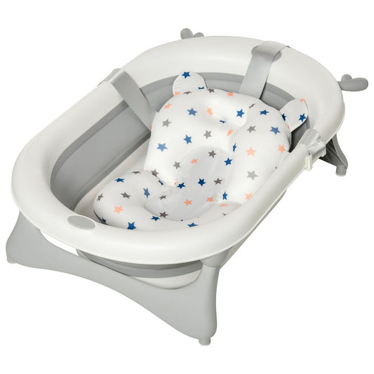 Safety First: Ergonomic Foldable Baby Bath Tub with Temperature Warning Plug