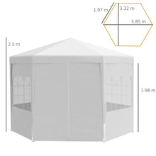 Load image into Gallery viewer, Deluxe 3.4m Hexagon Gazebo Canopy Tent with 6 Removable Side Walls
