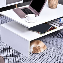 Load image into Gallery viewer, Modern 2-Tier White Coffee Table: Sleek Storage &amp; Display Solution
