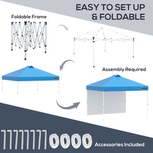 Load image into Gallery viewer, Versatile 3x3M Pop-Up Gazebo Tent with Sidewall &amp; Roller Bag - Blue
