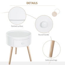 Load image into Gallery viewer, Elegant White Round Coffee Table with Hidden Drawer - Modern Living Room Style
