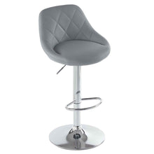 Load image into Gallery viewer, 2pcs Adjustable High Type with Disk No Armrest Rhombus Backrest Design Bar Stools Gray
