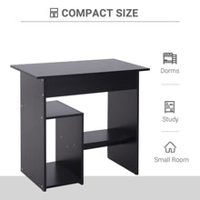 Load image into Gallery viewer, Compact Black Computer Desk with Keyboard Tray &amp; Open Storage - 73.5cm
