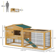 Load image into Gallery viewer, Deluxe 2-Level Wooden Rabbit Hutch with Water-Resistant Roof &amp; Easy-Clean Tray
