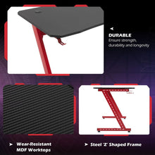 Load image into Gallery viewer, Ultimate Gaming Desk: Steel Frame, Cup Holder, Adjustable Feet &amp; Cable Organizer
