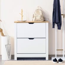 Load image into Gallery viewer, Stylish HOMCOM 12-Pair Shoe Storage Cabinet with 4 Shelves &amp; 2 Drawers - White
