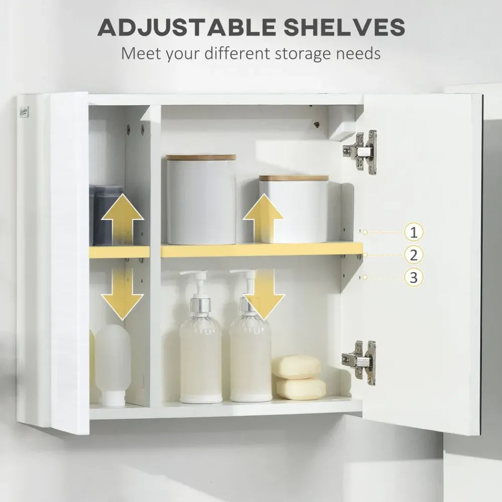 Double Duty Bathroom Mirror Cabinet: Stylish Storage & Adjustable Shelf