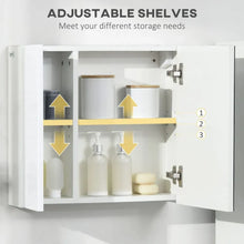Load image into Gallery viewer, Double Duty Bathroom Mirror Cabinet: Stylish Storage &amp; Adjustable Shelf
