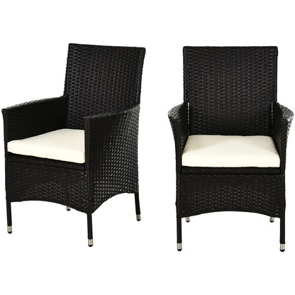 Stylish 2-Piece Dark Coffee Rattan Chair Set for Ultimate Outdoor Comfort