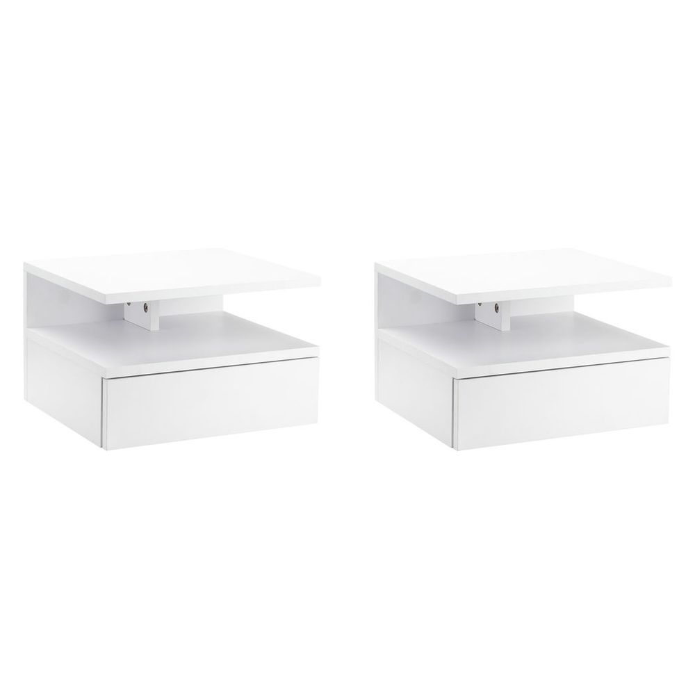 Elevate Your Space: HOMCOM Floating Nightstand Set with Drawer & Shelf