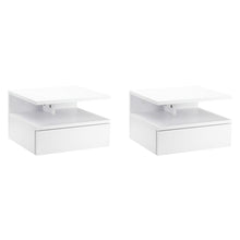 Load image into Gallery viewer, Elevate Your Space: HOMCOM Floating Nightstand Set with Drawer &amp; Shelf
