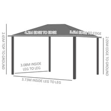 Load image into Gallery viewer, Outsunny 4x3.6m Hardtop Gazebo Canopy with Curtains &amp; Bug Netting
