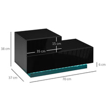 Load image into Gallery viewer, Modern LED Nightstand with Remote - High Gloss Cubic Design in Black
