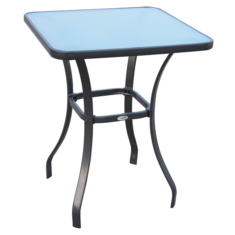 Elegant Square Glass Bistro Table for Indoor/Outdoor Dining - 68.5x84 cm