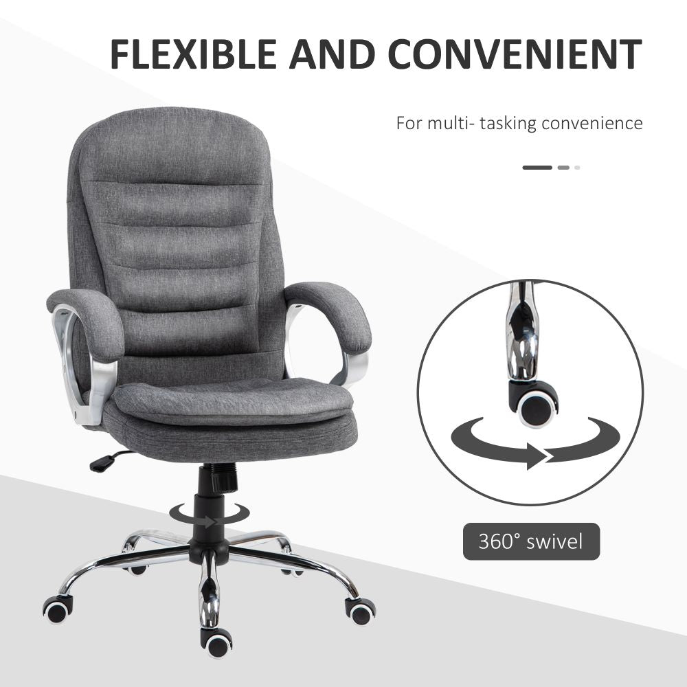 Office Chair Rock 360 Degree Swivel Adjustable Height Lumbar Support Vinsetto