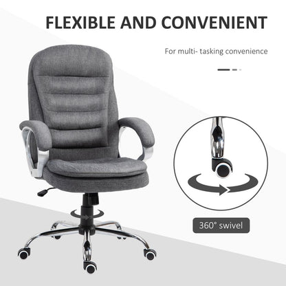 Office Chair Rock 360 Degree Swivel Adjustable Height Lumbar Support Vinsetto
