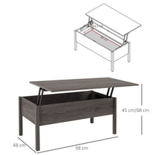Load image into Gallery viewer, Stylish Grey Lift-Top Coffee Table with Hidden Storage Compartment
