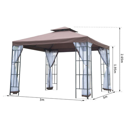 Premium 3x3m Gazebo Canopy Tent - Weather-Resistant Metal Frame for Events