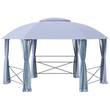 Load image into Gallery viewer, Hexagon Metal Gazebo Canopy 4x4.7m - Elegant Outdoor Shelter with Bug Netting
