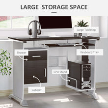 Load image into Gallery viewer, Stylish Compact Wooden Computer Desk with Keyboard Tray &amp; Storage Drawers
