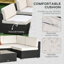 Load image into Gallery viewer, Elegant 6-Seater Outdoor Rattan Sofa Set with Cushions &amp; Glass Coffee Table

