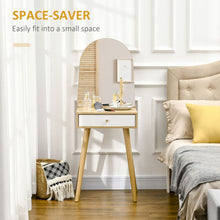 Load image into Gallery viewer, Dressing Table with Big Mirror, Makeup Desk with Drawer, Natural
