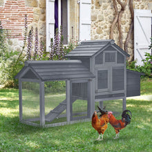 Load image into Gallery viewer, Deluxe Grey Chicken Coop with Outdoor Run &amp; Easy-Clean Design
