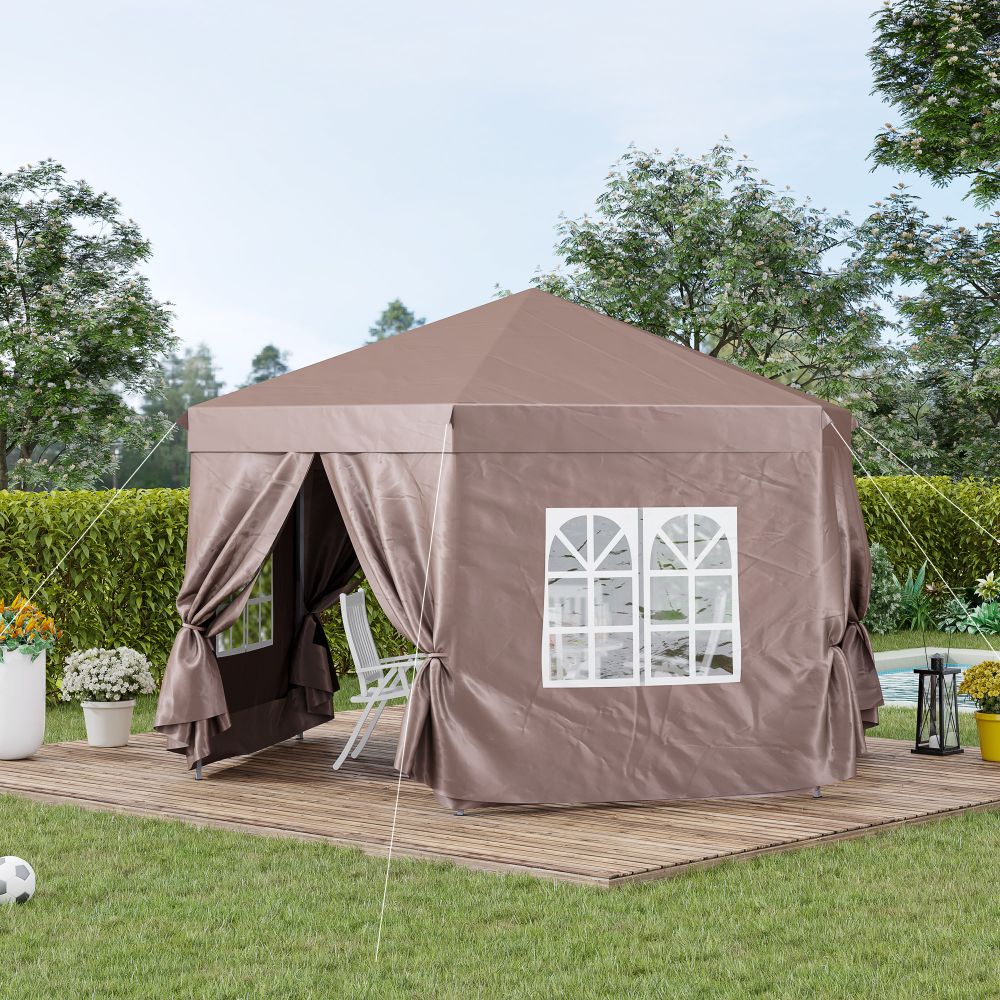 Outsunny 4m Hexagonal Metal Frame Garden Gazebo - Stylish Shelter & Privacy