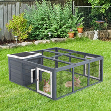 Load image into Gallery viewer, Cozy PawHut Guinea Pig Hutch with Open Roof &amp; Spacious Run - Safe Play Space!
