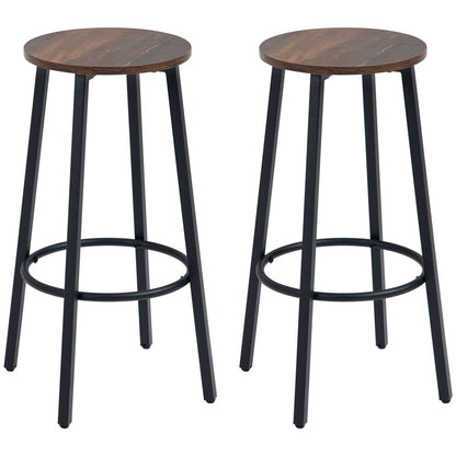 Industrial Chic Bar Stools Set of 2 - Perfect for Kitchen & Dining Spaces!