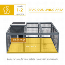 Load image into Gallery viewer, Cozy PawHut Guinea Pig Hutch with Open Roof &amp; Spacious Run - Safe Play Space!

