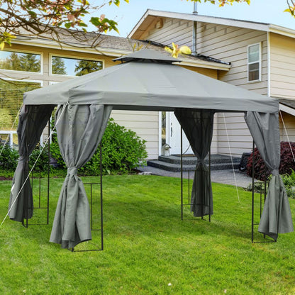 Stunning 3x3m Metal Gazebo - Elegant Shade for Outdoor Parties & Relaxation
