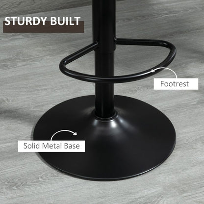 Retro Microfibre Tub Bar Stools - Set of 2 with Adjustable Metal Frames