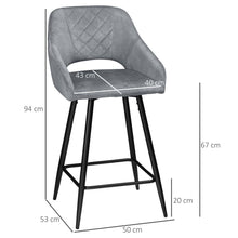 Load image into Gallery viewer, Elegant Velvet Bar Stools Set of 2 - Plush Comfort for Modern Living Spaces
