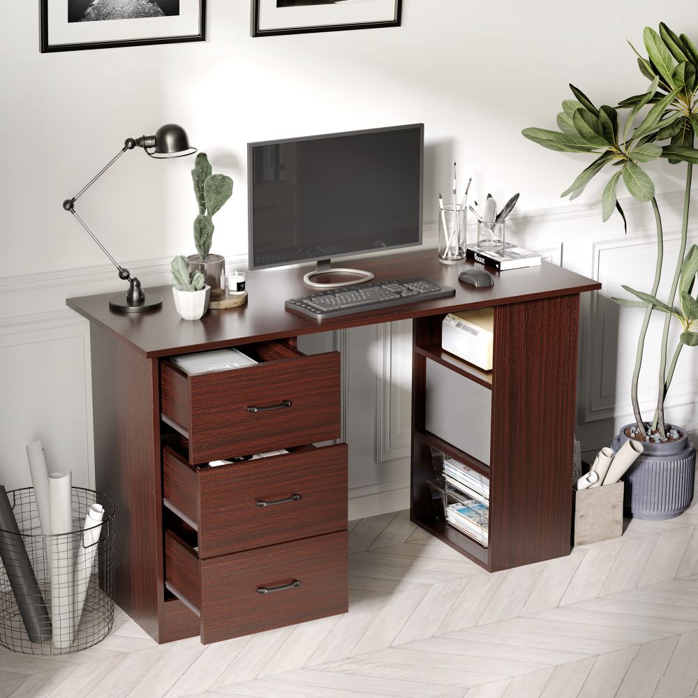HOMCOM Modern Storage Desk: Stylish Writing & Study Table for Home Office