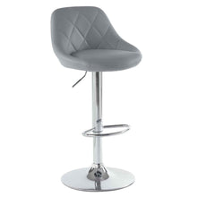 Load image into Gallery viewer, 2pcs Adjustable High Type with Disk No Armrest Rhombus Backrest Design Bar Stools Gray
