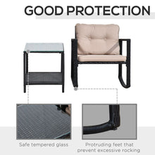 Load image into Gallery viewer, Outsunny 2-Seater Rattan Rocking Set with Cushions - Stylish Comfort Awaits!
