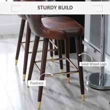 Load image into Gallery viewer, Elegant Retro Brown Bar Stool Set – PU Leather Luxury Comfort for Your Home
