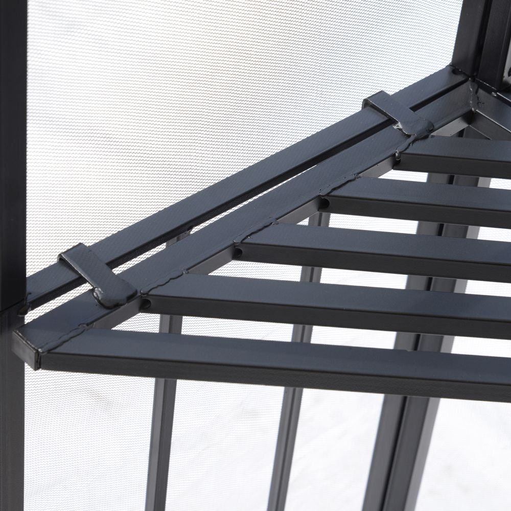 Outsunny 3x3m Elegant Outdoor Gazebo Tent with Insect Netting & Storage Trays